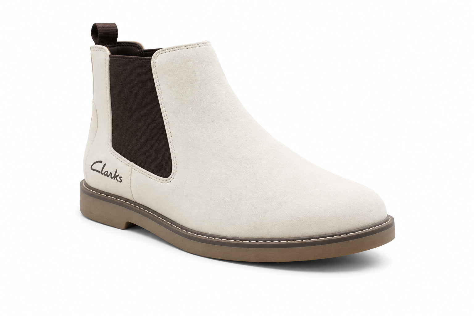 Clarks Men’s Premium Chelsea Boots – Off White
