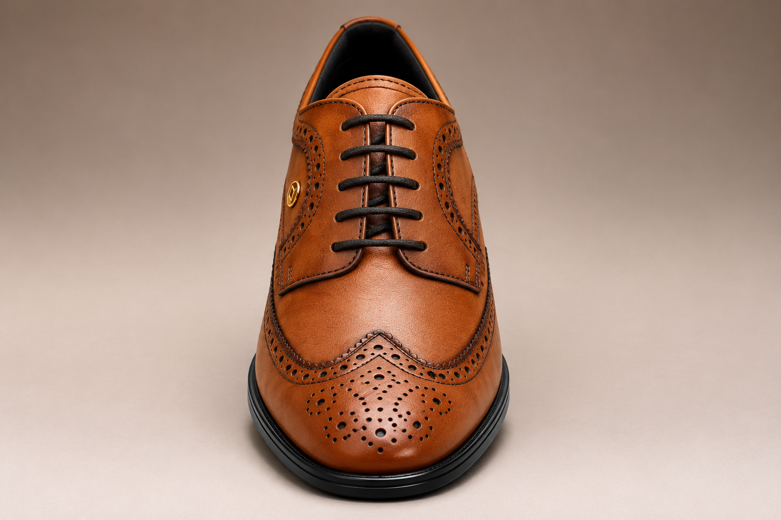Heritage Hide Classic Brogue Lace-Up Shoes – Tan Brown