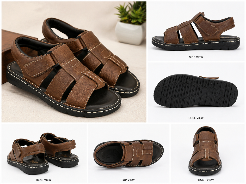 Heritage Hide Comfort Trek Sandals – Brown