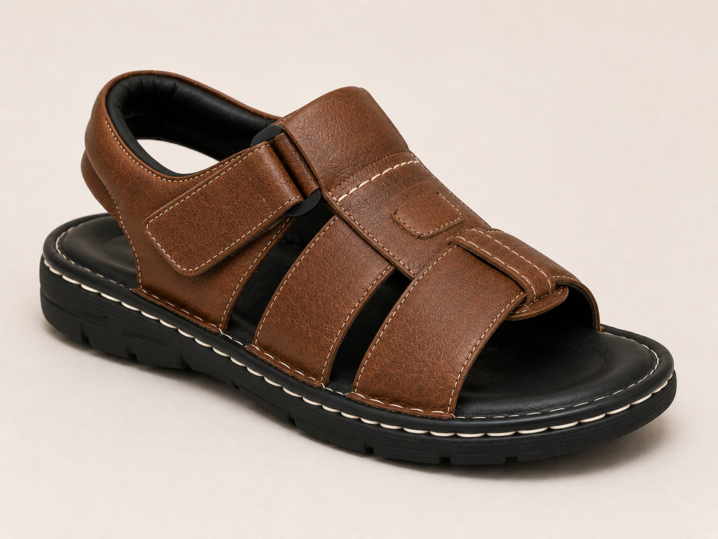 Heritage Hide Comfort Trek Sandals – Brown