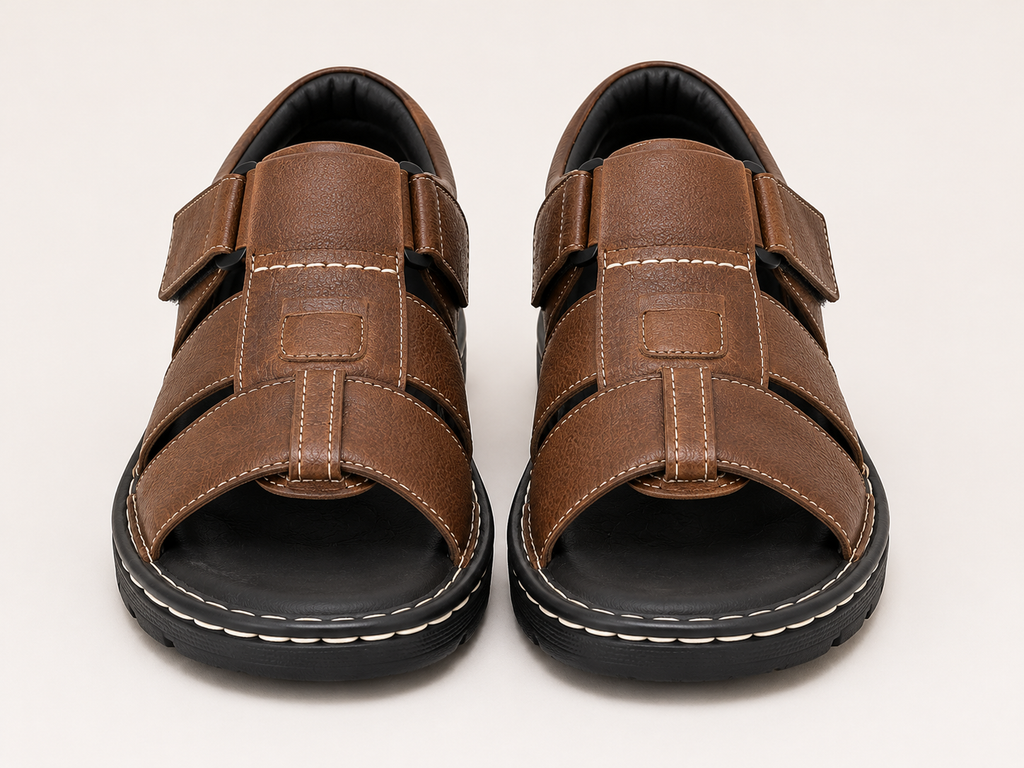 Heritage Hide Comfort Trek Sandals – Brown