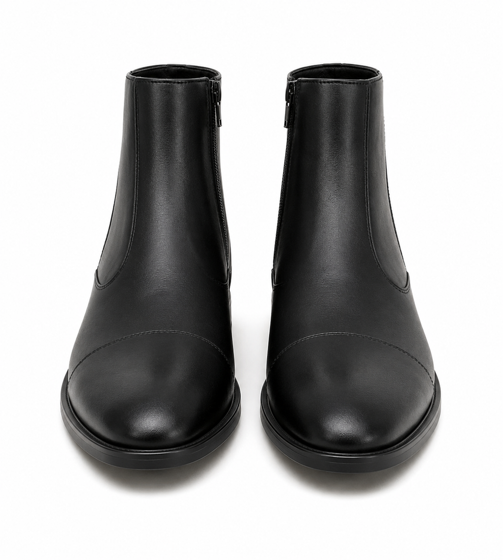 Men's Black Ankle Zip Boots – Classic Formal & Casual Wear