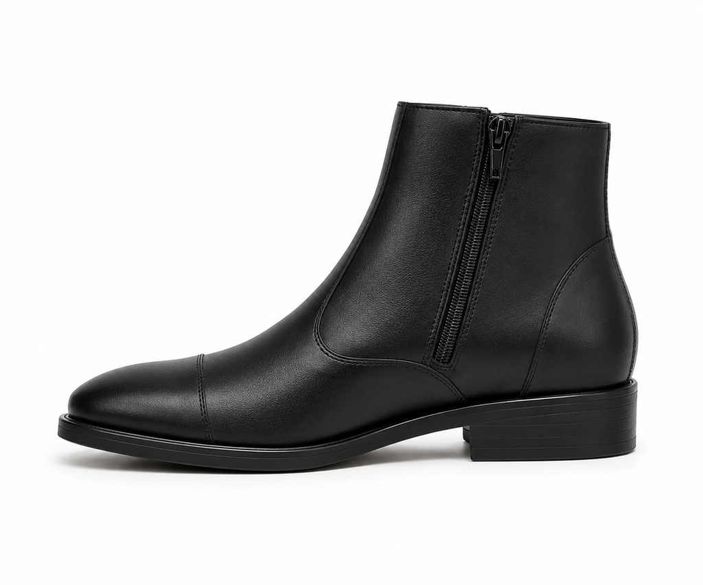 Men's Black Ankle Zip Boots – Classic Formal & Casual Wear
