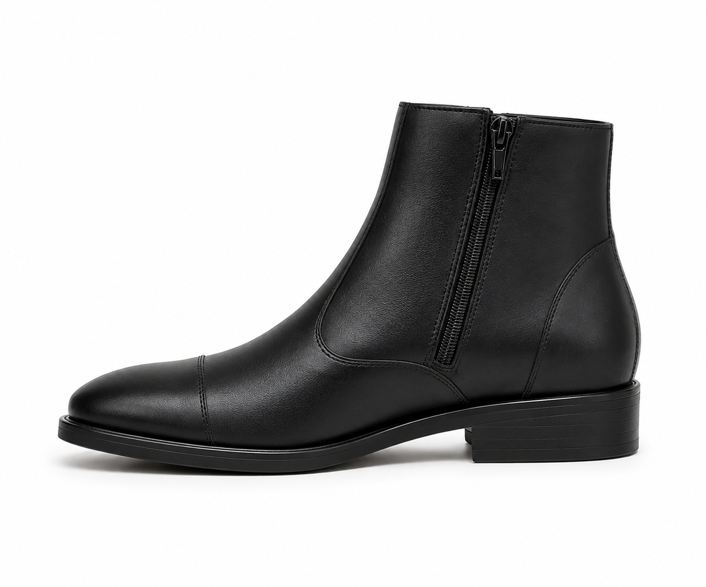 Men's Black Ankle Zip Boots – Classic Formal & Casual Wear