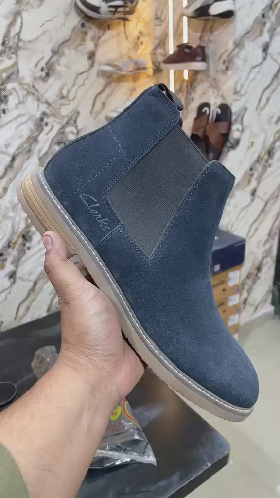 Heritage Hide Navy Suede Chelsea Boots